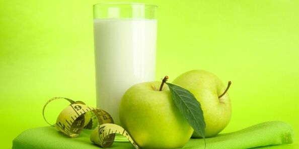 kefir และแอปเปิ้ลสำหรับการลดน้ำหนัก