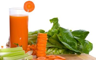 น้ำแครอทและผักสำหรับโรคกระเพาะ